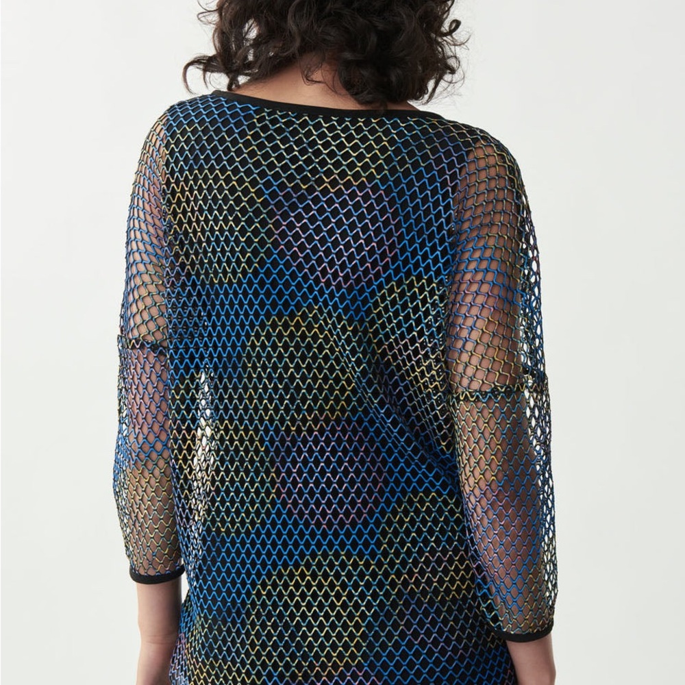 Joseph Ribkoff Multicolor Mesh Blouse - Picture 2 of 6